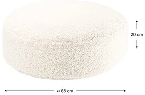 Krémszínű buklé gyerek babzsákfotel Round – Wigiwama