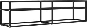 vidaXL fekete márvány színű edzett üveg TV-szekrény 160x40x40,5 cm