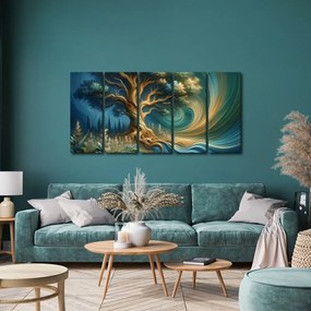 5 részes kép életfáról az energia örvényében