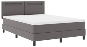 Boxspring ágy matraccal Szürke 140x190 cm Műbőr