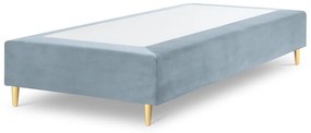 Lia világoskék bársony egyszemélyes ágy, 90 x 200 cm - Cosmopolitan Design