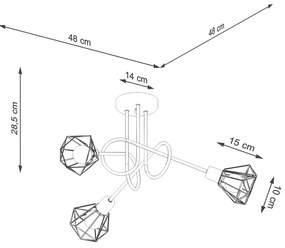 Fekete mennyezeti lámpa ø 10 cm Varpu – Nice Lamps