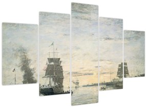 Kép - Eugène Boudin, Entrance to the Harbor, Le Havre, reprodukciók (150x105 cm)