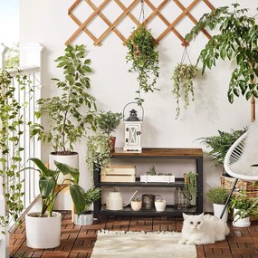 Vasagle INDY előszobai pad cipőtartóval, 73x30x45cm, barna/fekete