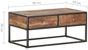 nyers akácfa dohányzóasztal 90 x 50 x 40 cm