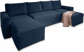 U alakú ülőgarnitúra SMART COSARO 295x140 cm, sötétkék