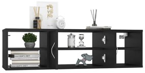 fekete szerelt fa fali polc 102 x 30 x 29 cm