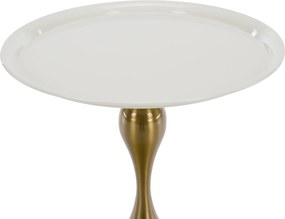 Kisasztal, fehér Ivory/arany, FEJ