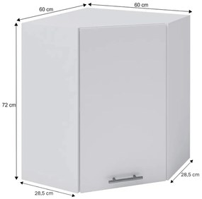 Felső konyhaszekrény, sarok Flor W-60N. 788674