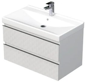 Fürdőszobaszekrény mosdóval SAT Cube Way 80x47,5x46 cm fehér matt CUBE3D46802ZBVER