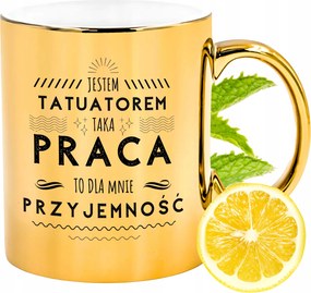 Prémium Arany Csillogó Bögre Tetováló Ajándék Nyomtatott Fotóval