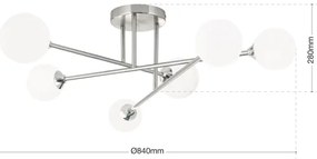 Orion DL 7-786/6 - Felületre szerelhető csillár  SNOWWHITE 6xG9/20W/230V átm. 84 cm matt króm