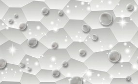 Geometriai tapéta Absztrakt Gömbök Hexagon Ragyogás Árnyékok 208x146 +ragasztó