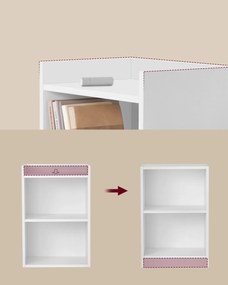 CUSTOS nyitott rekeszes éjjeliszekrény, állítható polccal, felhőfehér