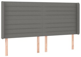 sötétszürke szövet LED-es fejtámla 163x16x118/128 cm