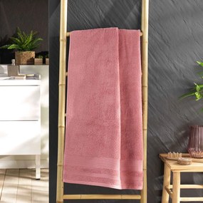 Rózsaszín frottír pamut fürdőlepedő 70x130 cm Tendresse – douceur d'intérieur