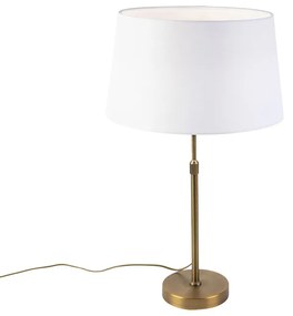 Bronz asztali lámpa vászon árnyékolóval, fehér, 35 cm - Parte