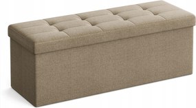 Kárpitozott puff tárolórekesszel, ülőfelület 110x38cm bézs, hálószobába