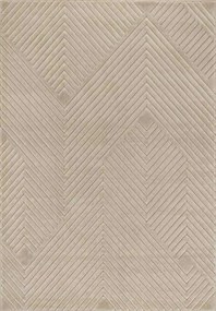 Bézs szőnyeg nappaliba ,modern halszálka mintás kivágott 133x190 cm