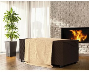 RICCO polyrattan tárolódoboz, 117 x 53 x 60cm, barna Casaria