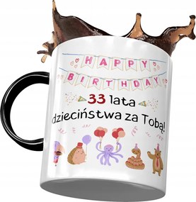 Fekete Bögre Születésnapra 33 33. 33. Ajándék Nyomtatott Fotóval