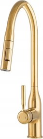 Roxy arany konyhai csaptelep kihúzható kifolyócsővel Gamma
