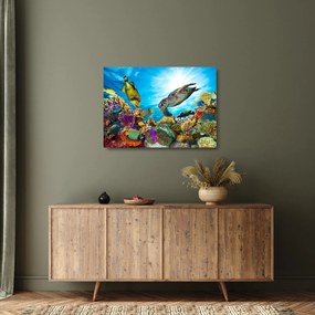 Egy korallzátony képe (üvegen) (70x50 cm)