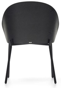 Fekete-szürke kárpitozott étkezőfotel Eamy – Kave Home