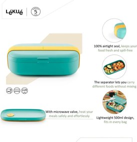 Osztott uzsonnás doboz To Go – Lékué