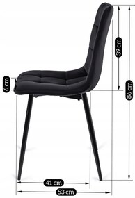 Étkezőgarnitúra 4 db. Fekete Bársony Peru székkel. Bővíthető asztal HARRY 102-142 cm