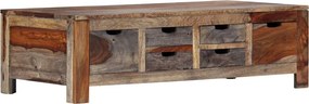 vidaXL szürke tömör akácfából dohányzóasztal 100x50x30 cm