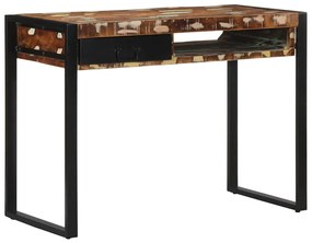 íróasztal többszínű 100x50x75 cm tömörfa, újrahasznosított fa