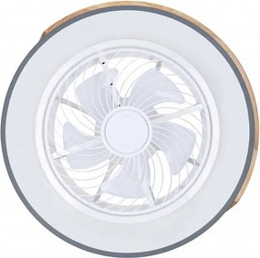 Brilagi - Dimmelhető LED ventilátoros lámpatest LED/38W/230V 50 cm szürke/tölgy + távirányító