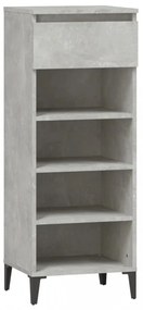 betonszürke szerelt fa cipőtartó 40x36x105 cm