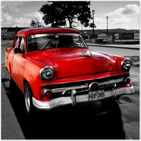 Poszterek 140x140 Kubai piros autó