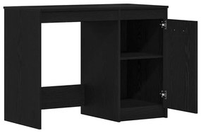 vidaXL Asztal tárolóval Fekete tölgy 100 x 50 x 76 cm Faanyag