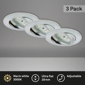 Briloner 7209-039 - 3 darabos LED készlet fürdőszobai süllyesztett lámpatest ATTACH LED/5W/230V IP23