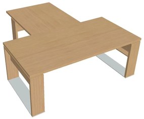 Verno+ asztal 200 x 220 cm, kiegészítő íróasztallal, világos tölgy