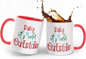 Fehér Bögre Piros Középpel Nyomat, Karácsonyi Ajándék