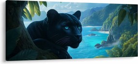 Kép - Fekete párduc a dzsungelben (120x50 cm)