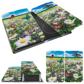 Edzett üveg tűzhely fedőlap szett 2 db-os 52x30 cm Summer Meadow – Maximex