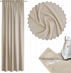 Szalagra Kész Függöny +rövidítő Szalag 140x270 Bézs Atlantic