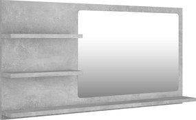 vidaXL betonszürke szerelt fa fürdőszobai tükör 90 x 10,5 x 45 cm