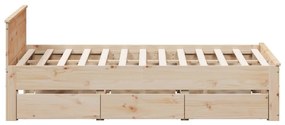 tömör fenyőfa fejtámlás ágykeret matrac nélkül 140 x 190 cm