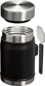 Matt fekete rozsdamentes acél ételtartó termosz 400 ml Legendary Food Jar + Spork Black 2.0 – Stanley