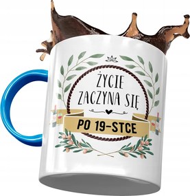 Kék Bögre Születésnapra 19 19. 19. Nyomtatott Fotóval