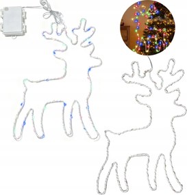 Világító karácsonyi dekoráció 120 színes LED-del és időzítővel.