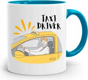 Kék Bögre Taxisofőrnek Taxi Driver Ajándék fényképes nyomattal