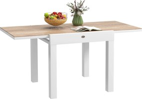 Outsunny 80/160 cm Kihúzható Alumínium Kerti Asztal, Téglalap alakú Teraszi Étkez Tabletta 6 fő részére, Rozsdamentes és Időjárásálló, Teraszra, Világ