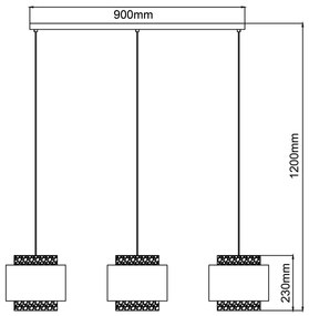Brilliant - Csillár zsinóron WATERLILLY 3xE27/60W/230V krémes